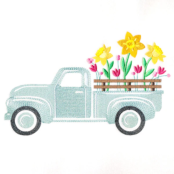 Retro Daffodil Flower Truck - Image 5
