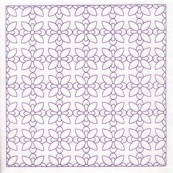 Retro Details Flower Quilting Pattern 1 (Double Run)