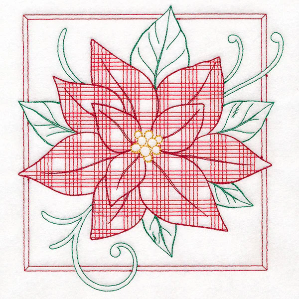 Retro Gingham Christmas Poinsettia - Image 6
