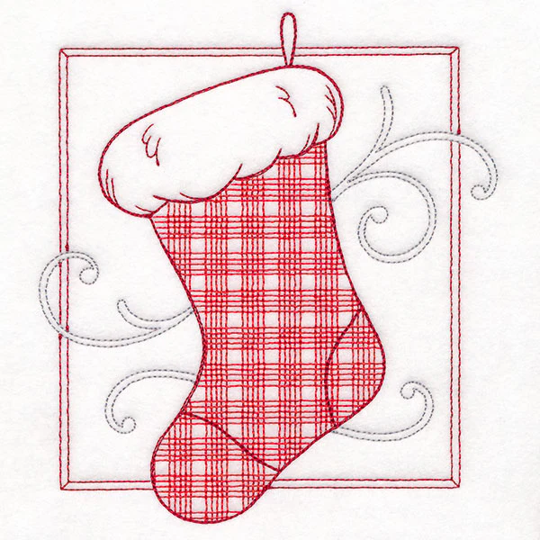 Retro Gingham Christmas Stocking - Image 5