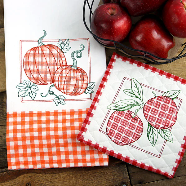 Retro Gingham Fruit -Apples - Image 12
