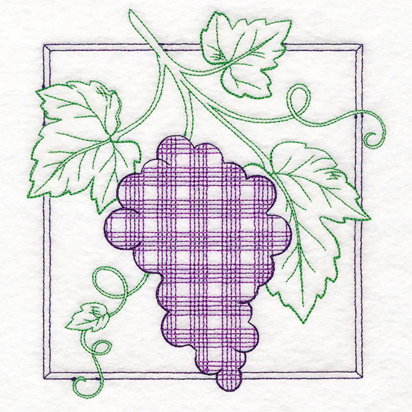 Retro Gingham Fruit - Grapes - Image 2