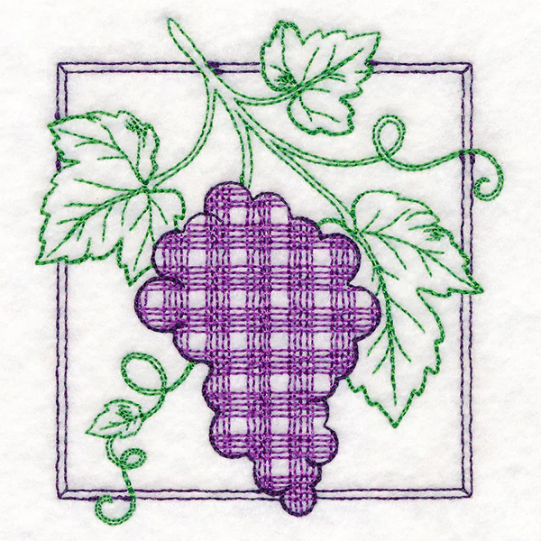 Retro Gingham Fruit - Grapes - Image 5