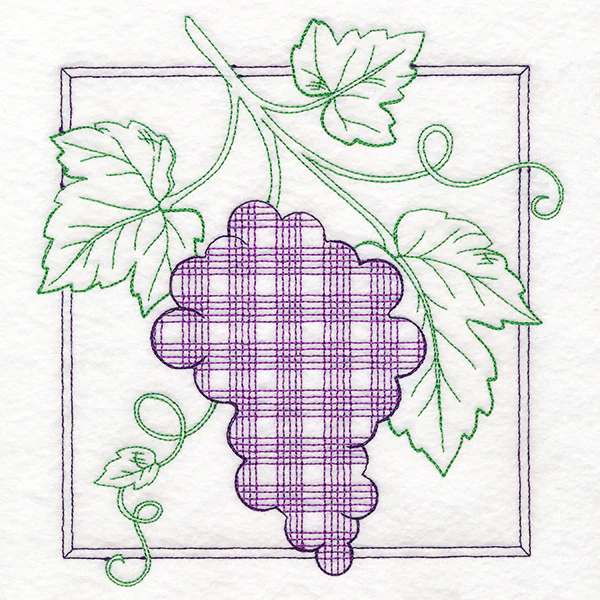 Retro Gingham Fruit - Grapes - Image 6
