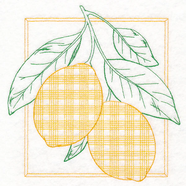 Retro Gingham Fruit - Lemons