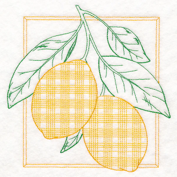 Retro Gingham Fruit - Lemons - Image 3