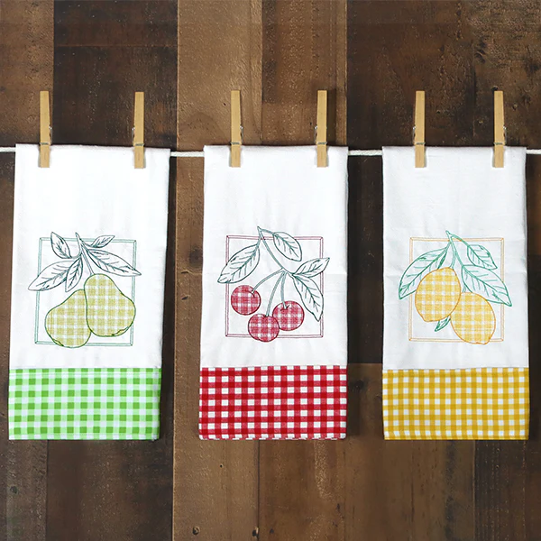 Retro Gingham Fruit - Pears - Image 10