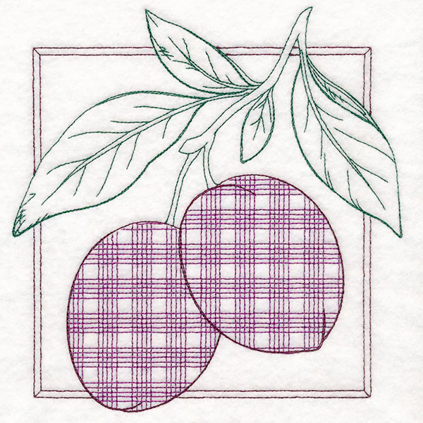 Retro Gingham Fruit - Plums - Image 6