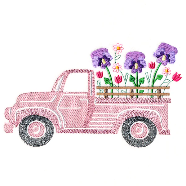 Retro Pansy Flower Truck - Image 3