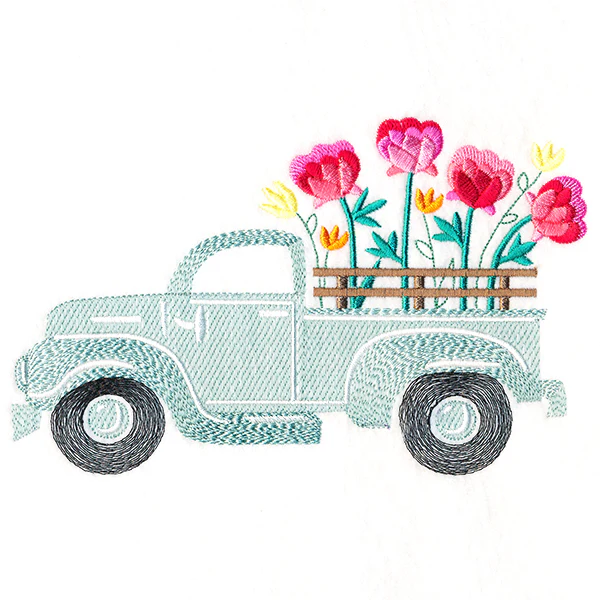 Retro Peony Flower Truck - Image 3