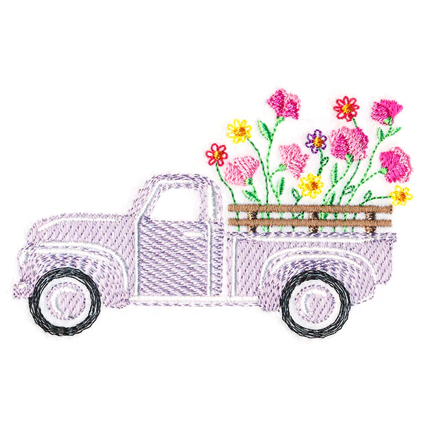 Retro Sweet Pea Flower Truck - Image 4