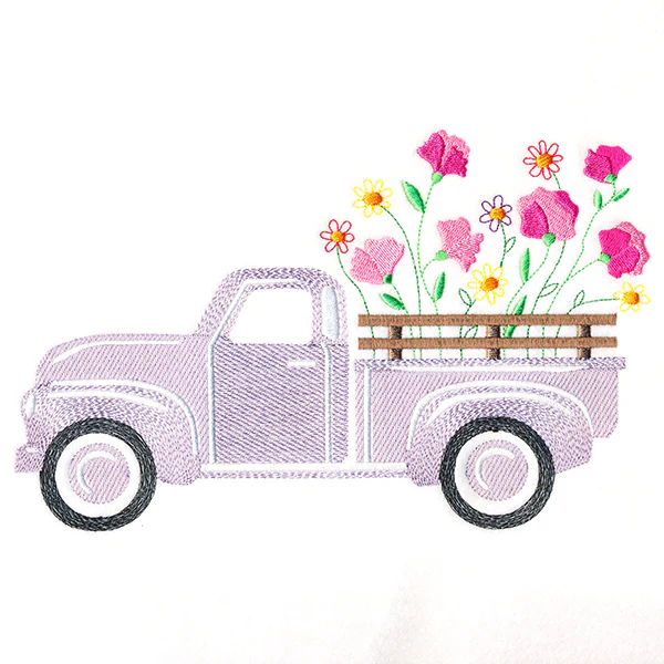 Retro Sweet Pea Flower Truck - Image 5
