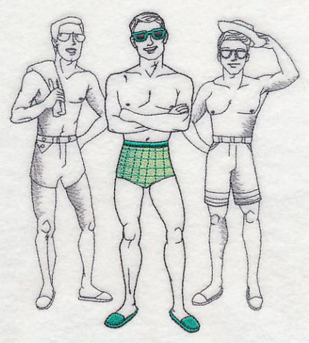 Retro Swimwear Fashion Plate - Trunks - Image 2