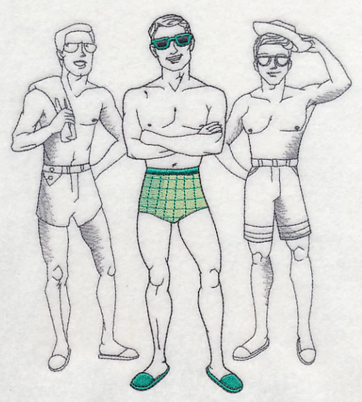 Retro Swimwear Fashion Plate - Trunks - Image 4