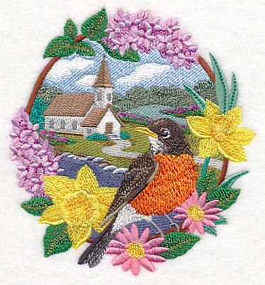 Robin - Creek with Church - Image 3