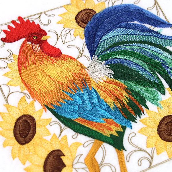 Rooster & Sunflower Square - Image 2