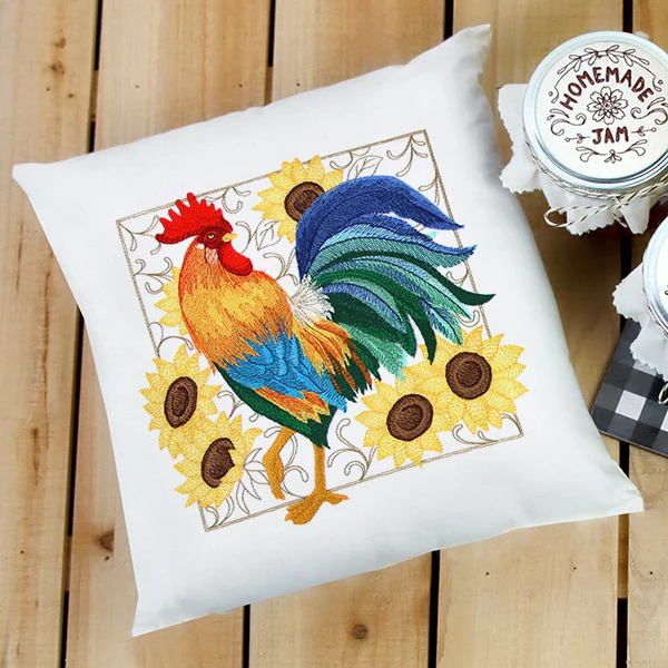 Rooster & Sunflower Square - Image 6