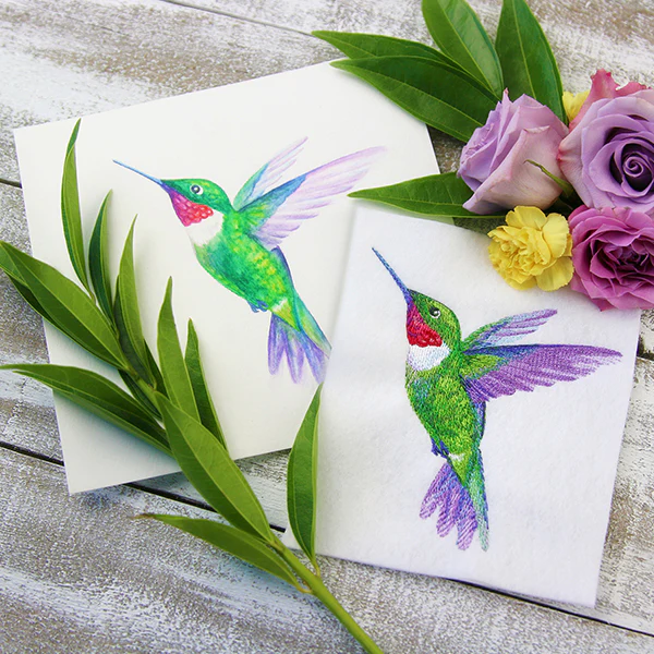 Ruby-Throated Hummingbird in Watercolor - Image 4