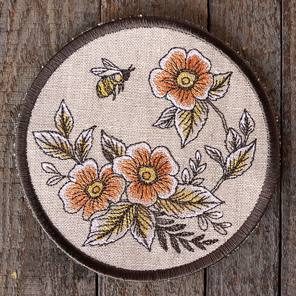 Rustic Elegance Bees & Blooms Coaster (In-the-Hoop) - Image 5