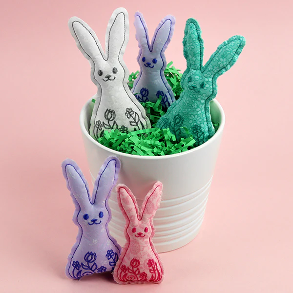 Rustic Spring Bunny Stuffie (In-the-Hoop) - Image 2