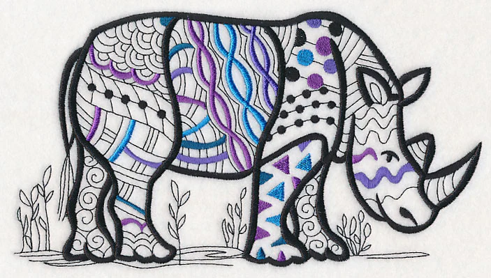 Safari Chic Rhinoceros (Blackwork) - Image 2