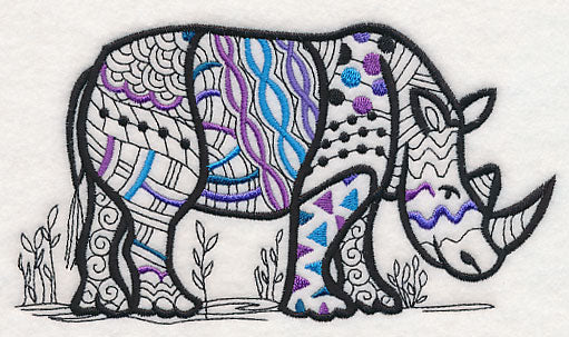 Safari Chic Rhinoceros (Blackwork) - Image 4