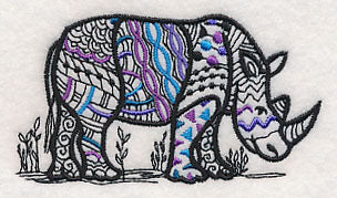 Safari Chic Rhinoceros (Blackwork) - Image 5