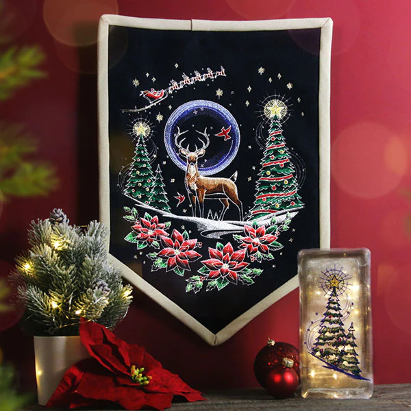Santa's Flight Through A Midnight Christmas Garden - Image 8