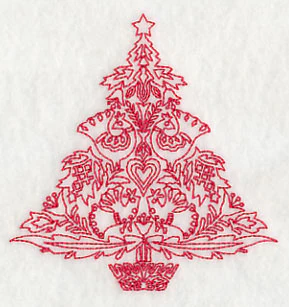Scandinavian Christmas Tree (Redwork) - Image 5