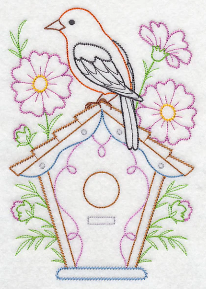 Scarlet Tanager and Cosmos (Vintage)