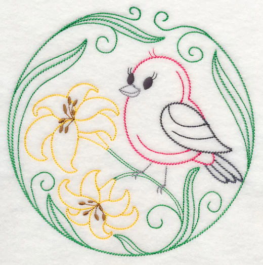 Scarlet Tanager and Daylilies (Vintage) - Image 2