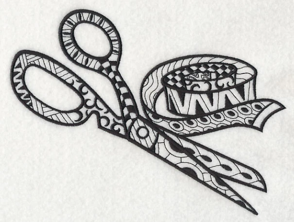Scissors and Measuring Tape (Blackwork)