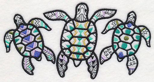 Sea Turtle Trio (Blackwork) - Image 4