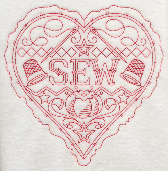 Sew Heart (Redwork)