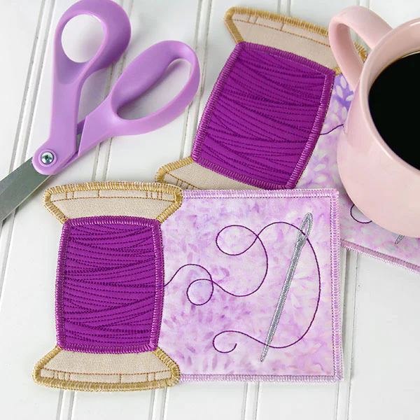 Sewer's Delight Thread Spool Mug Rug (In-the-Hoop) - Image 7