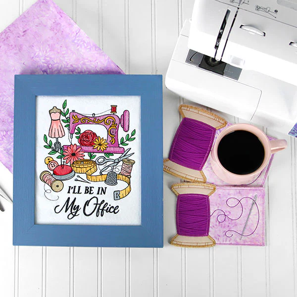 Sewer's Delight Thread Spool Mug Rug (In-the-Hoop) - Image 9