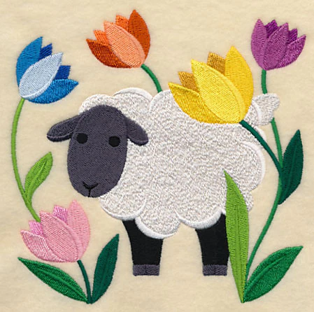Sheep in Tulips - Image 3