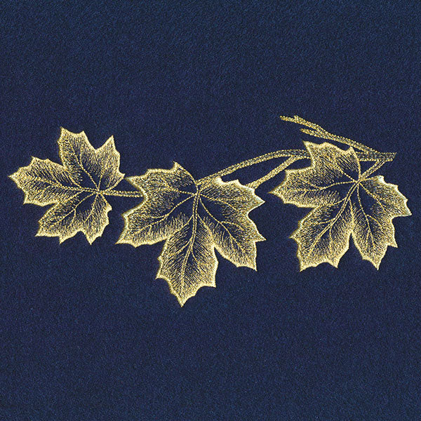 Sheer Autumn Maple Leaves Border - Image 3
