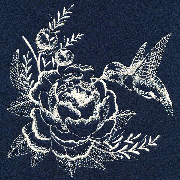 Sheer Hummingbird and Peony - Image 2