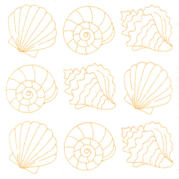 Shells in Paradise Quilting (Double Run)