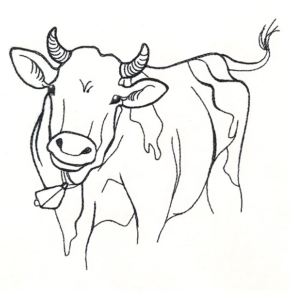 Simple Farm Sketch - Cow - Image 2