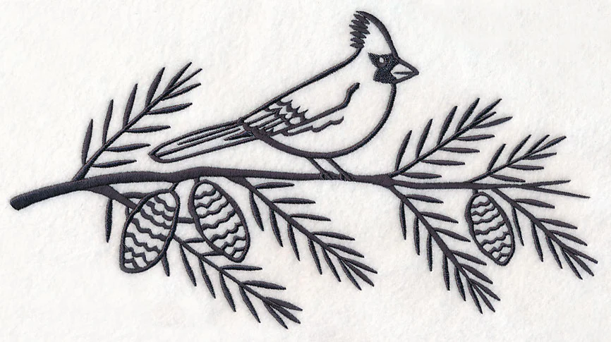 Simply Birds on Branches - Cardinal
