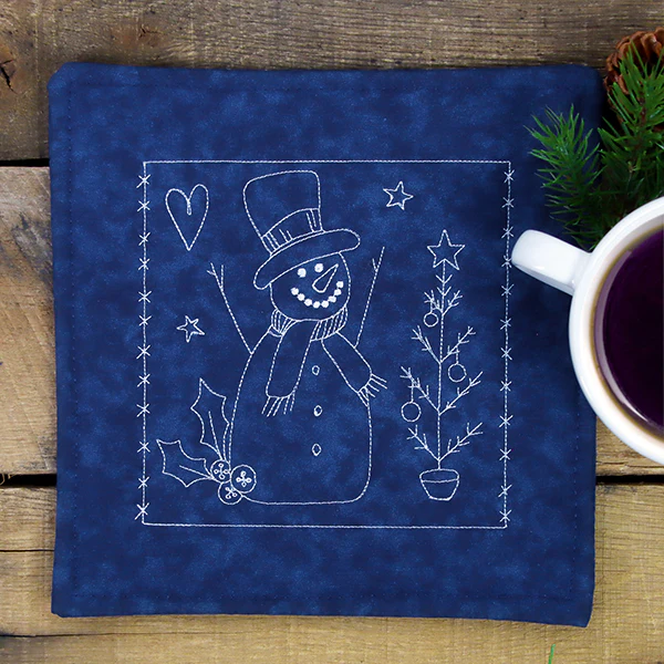 Simply Sweet Christmas - Snowman (Redwork) - Image 4