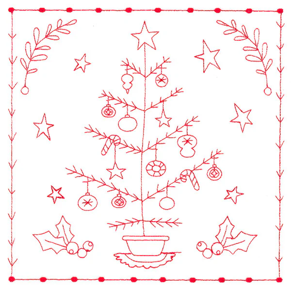 Simply Sweet Christmas - Tree (Redwork) - Image 6