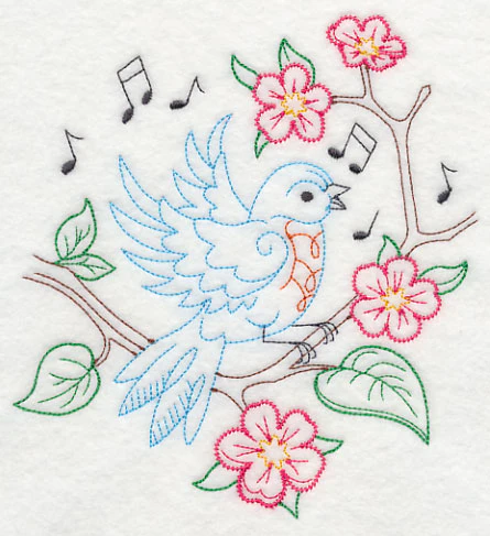 Singing Bluebird on Branch 2 (Vintage) - Image 2