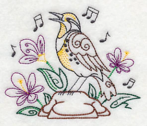 Singing Meadowlark on Rock 2 (Vintage) - Image 4