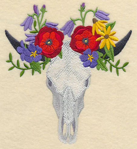Skull in Wildflowers - Image 2