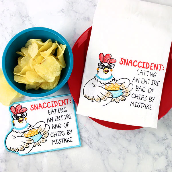 Snaccident Chicken Mug Rug (In-the-Hoop) - Image 3