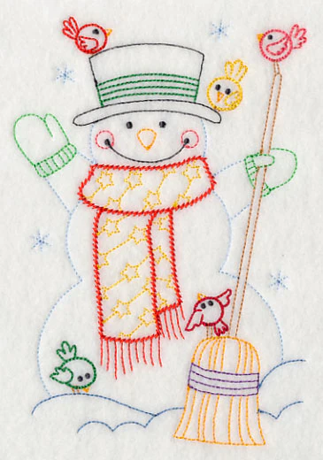 Snowman and Birds (Vintage) - Image 3