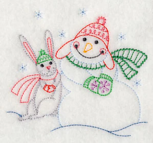 Snowman and Bunny (Vintage) - Image 2